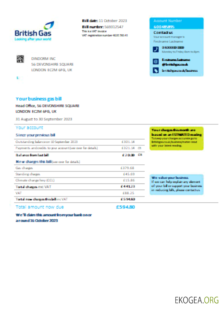 Projet de loi sur les services publics de gaz britanniques, SCR template